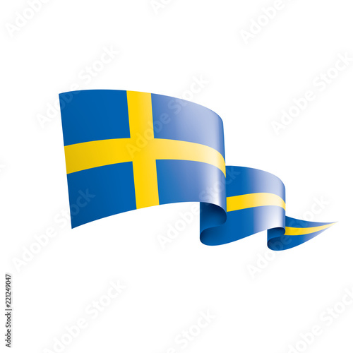 Sweden flag, vector illustration on a white background