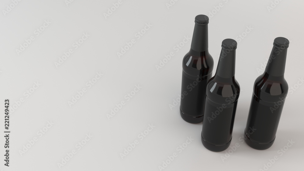 Mock up of tall beer bottles with blank labels Mock up of tall beer bottles with blank labels