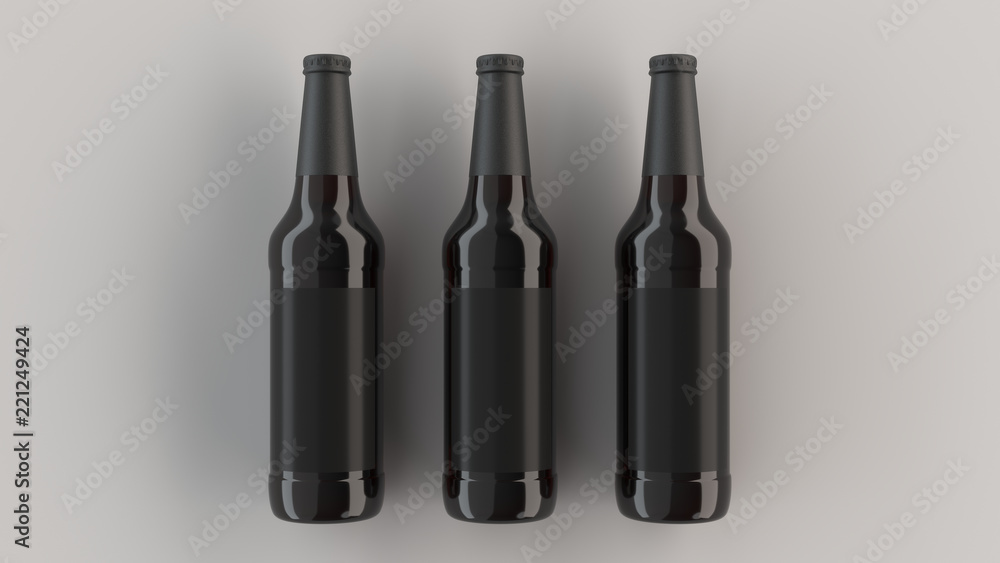 Mock up of tall beer bottles with blank labels Mock up of tall beer bottles with blank labels