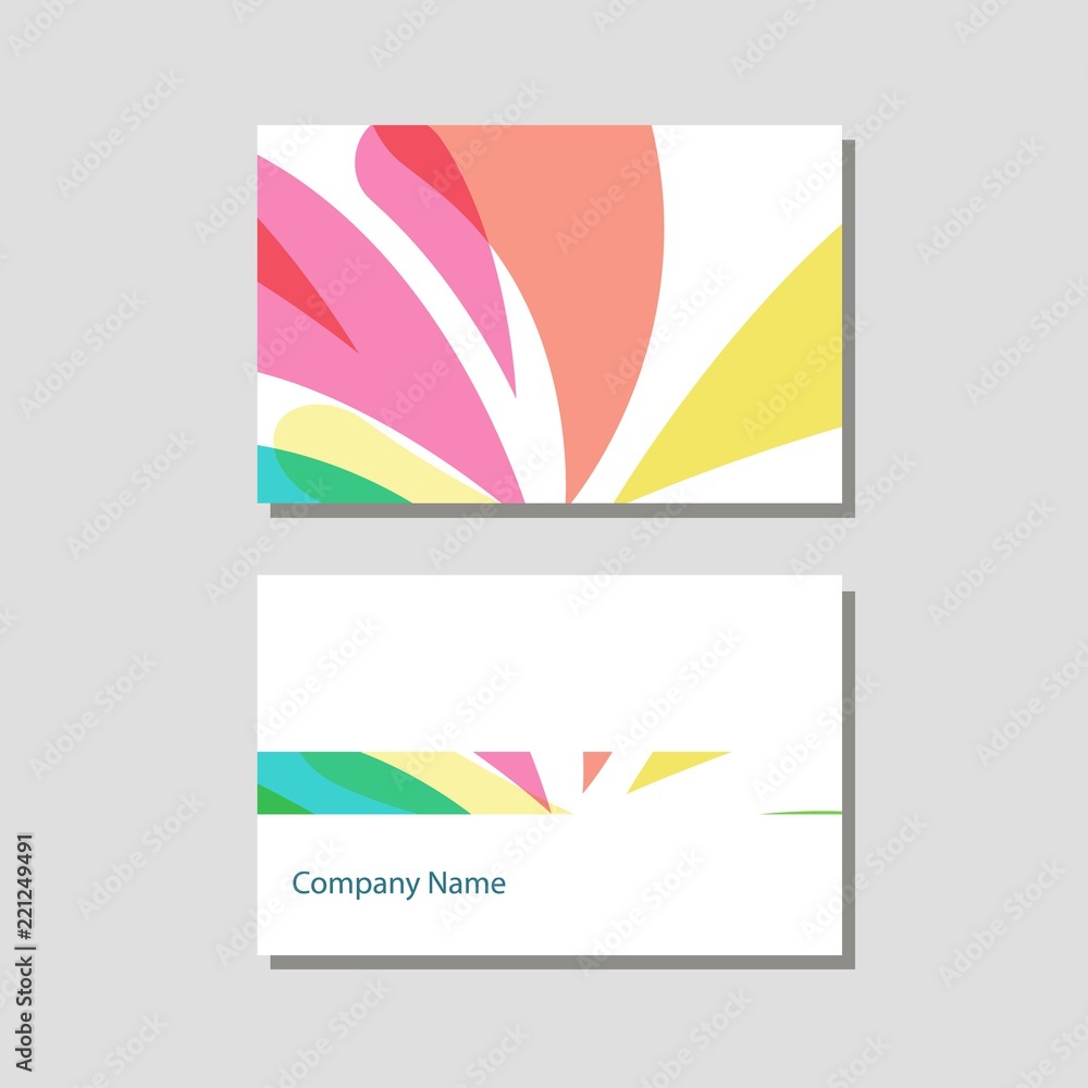 Naklejka premium Abstract visit card in flat style