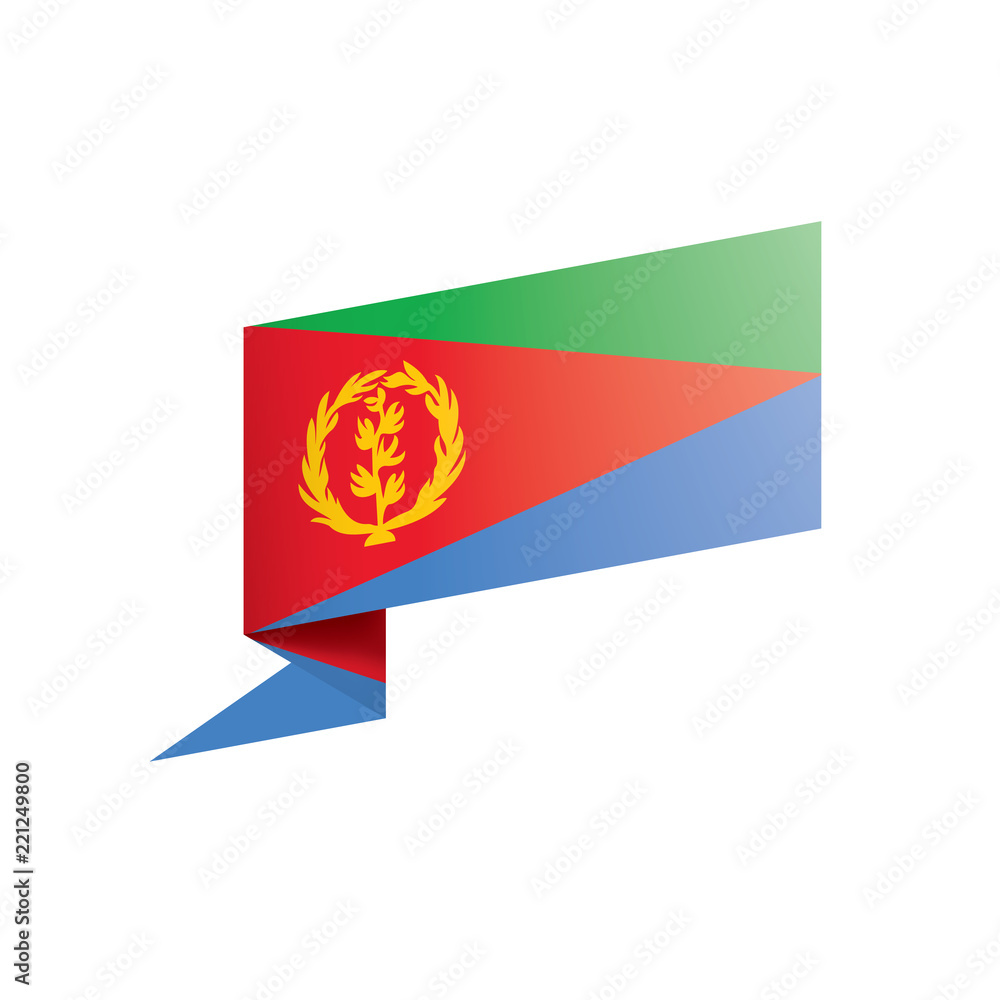 Fototapeta premium Eritrea flag, vector illustration on a white background