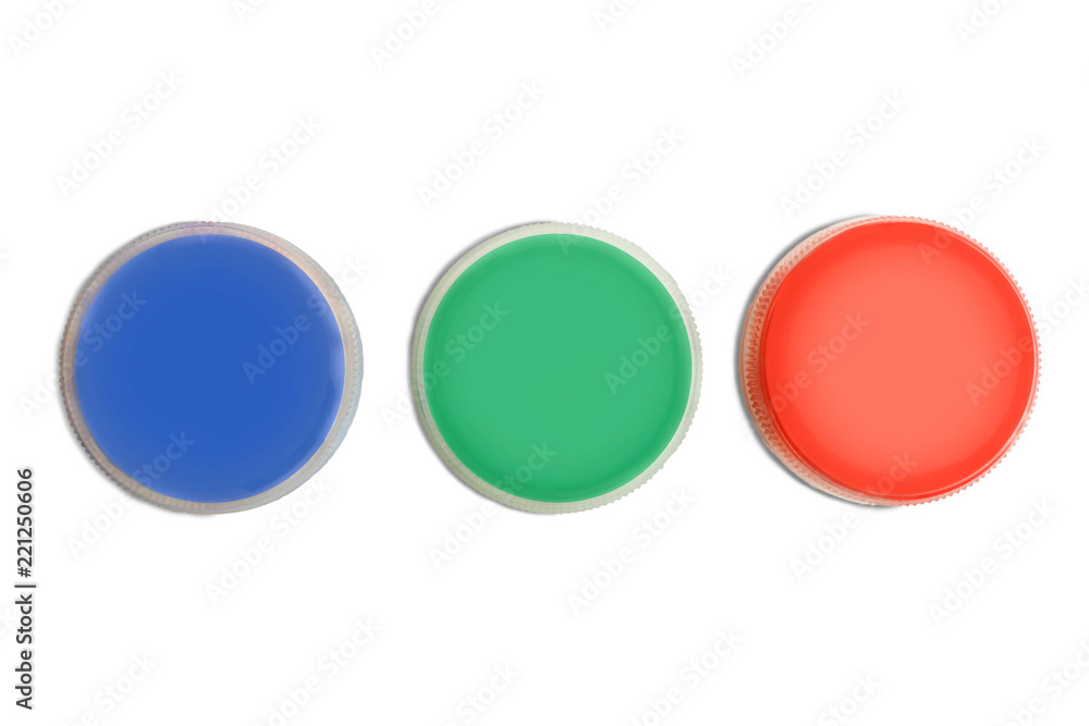 Three multicolored paints Three multicolored paints