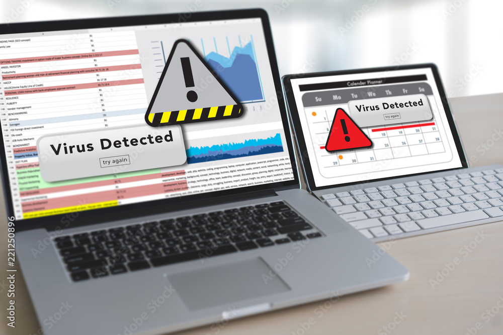 Hacker Protection Concept Man working on laptop Virus Detected Alert Digital Browsing Firewall Hacker Protection Concept Man working on laptop Virus Detected Alert Digital Browsing Firewall