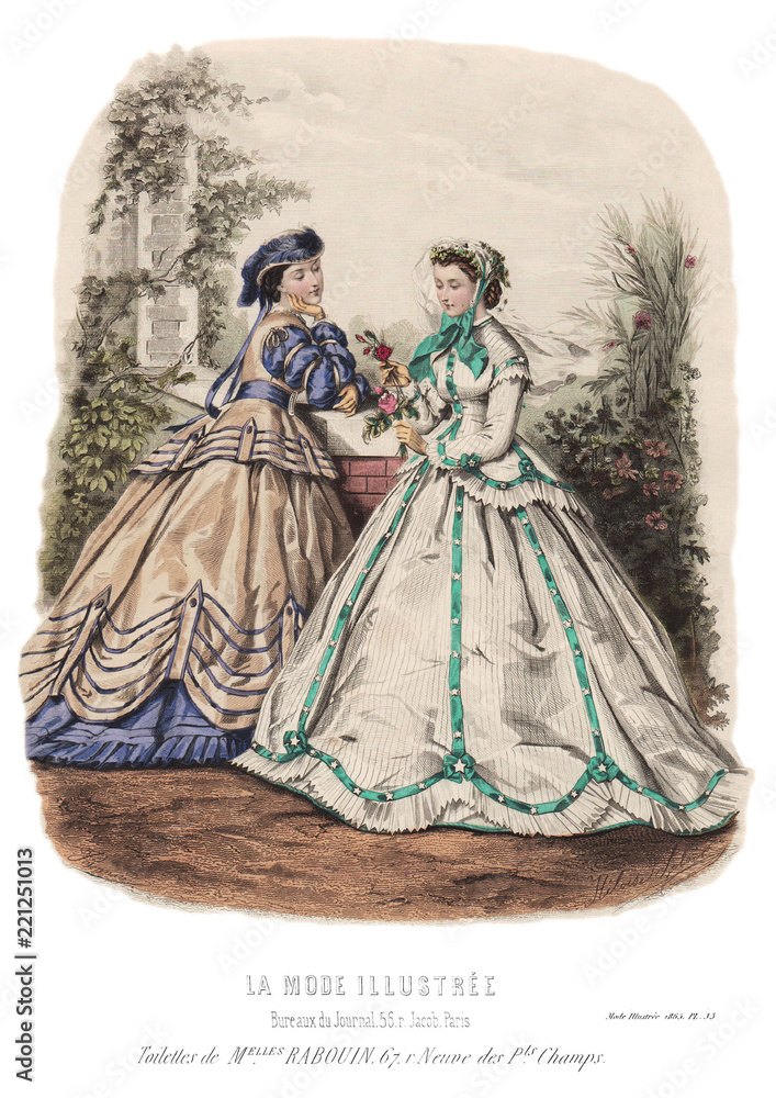 Gravure La Mode Illustrée 1865 33