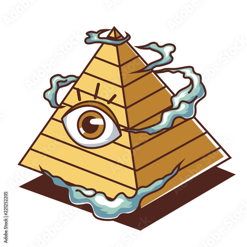 Eye pyramid cartoon