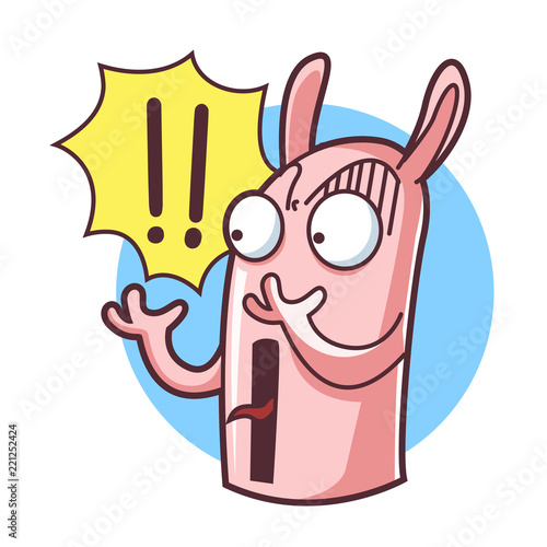 Cartoon startled rabbit