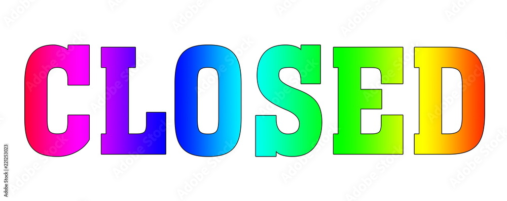 closed Rainbow blured gradient multicolor logo