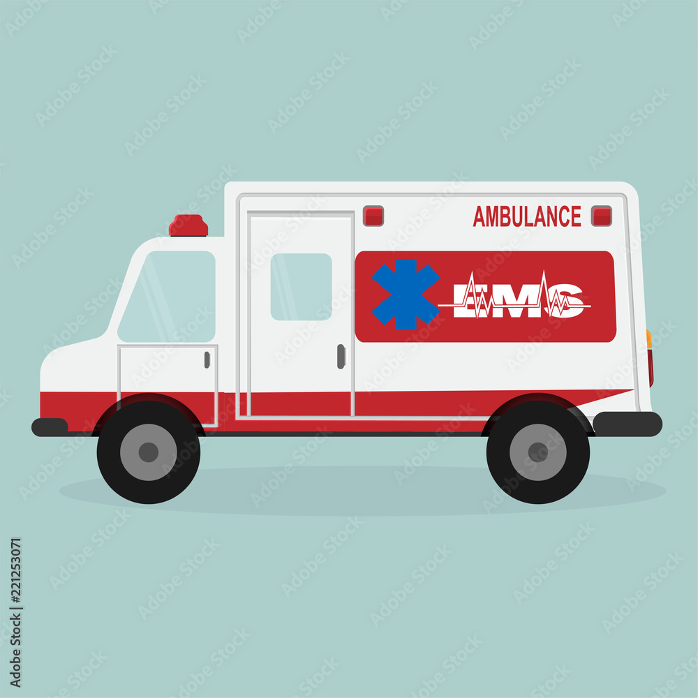 Ambulance and emergency text icon Ambulance and emergency text icon