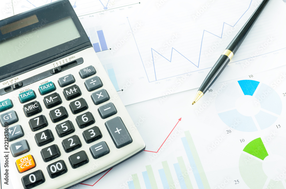 Calculator with Business Graphs finance document. Calculator with Business Graphs finance document.
