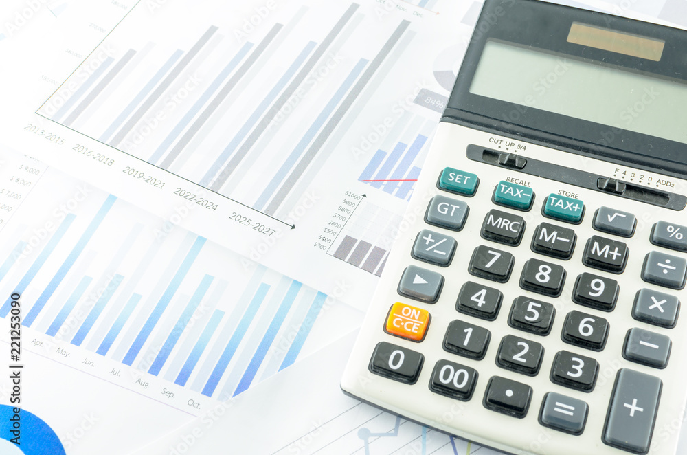 Calculator with Business Graphs finance document. Calculator with Business Graphs finance document.
