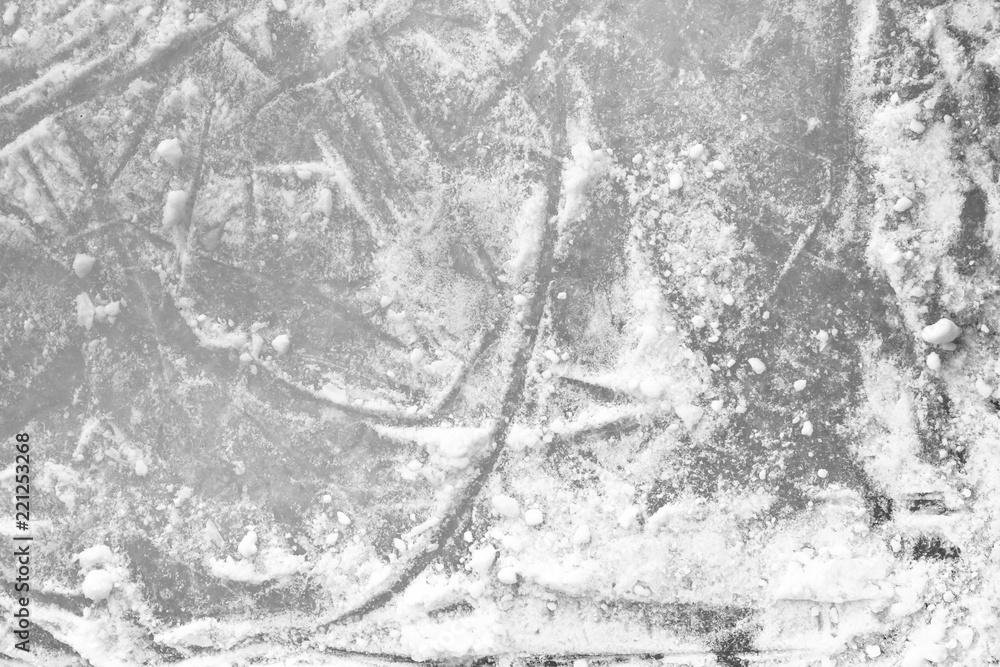 Fototapeta premium Ice rink floor closeup
