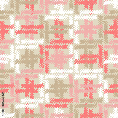 Seamless abstract geometric pattern. Mosaic texture. Brushwork. Hand hatching. Scribble texture. Textile rapport.