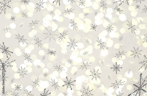 красивая иллюстрация блестящих снежинок на белом фоне 
