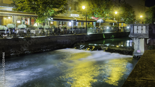 Night on the La Sorgue river