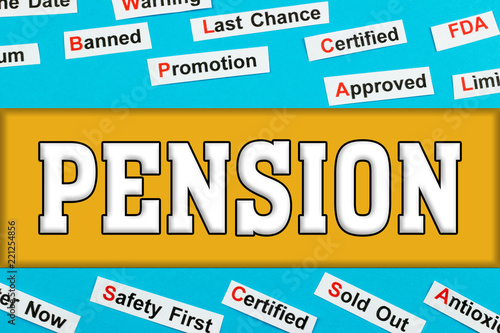 Pension words and tags cloud