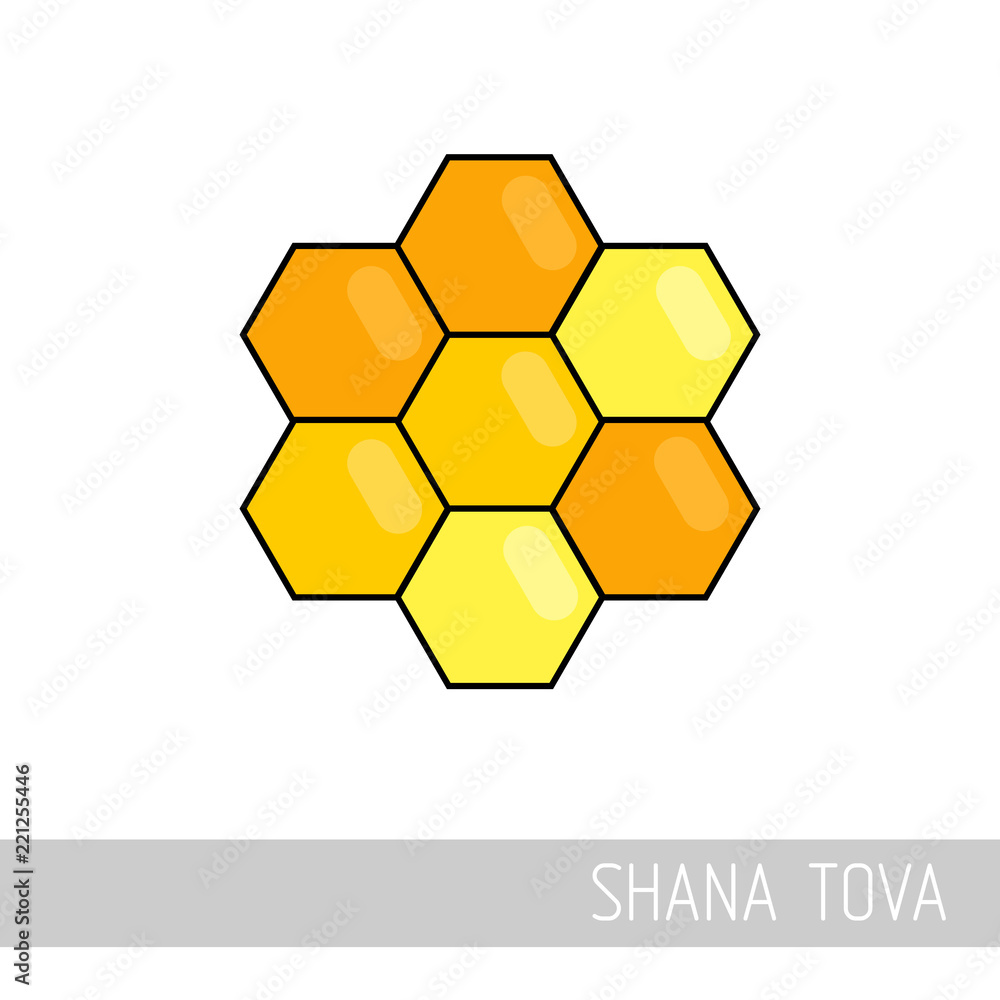 Bee honeycomb. Rosh Hashanah icon. Shana tova Bee honeycomb. Rosh Hashanah icon. Shana tova