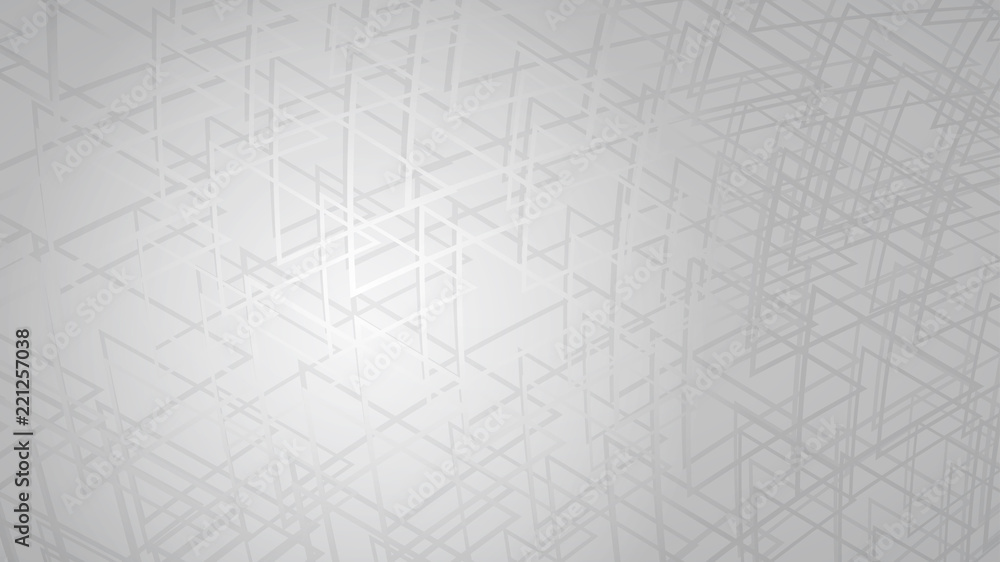 Abstract background of intersecting triangles with shadows in gray colors