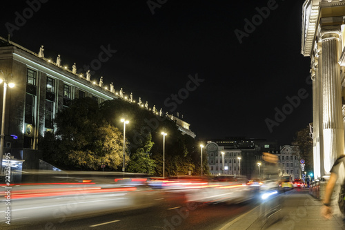 Moscow, Russia - September, 6, 2018: night traffic in Moscow, Russia photo