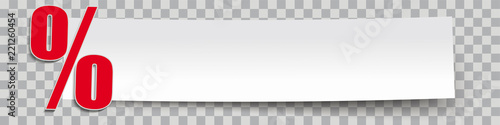 Paper Banner Red Percent Transparent