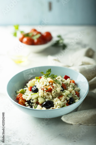 Couscous salad with tomatoes and olives