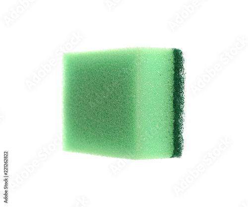 Green sponge isolated on white background with clipping path