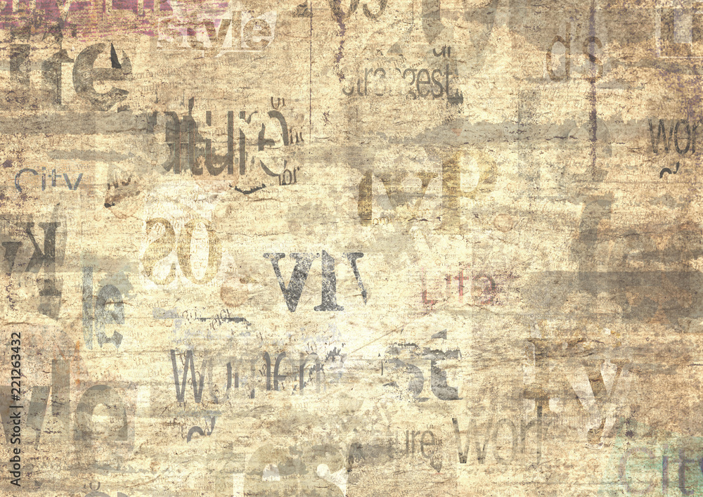 Fototapeta premium Old vintage grunge newspaper texture background