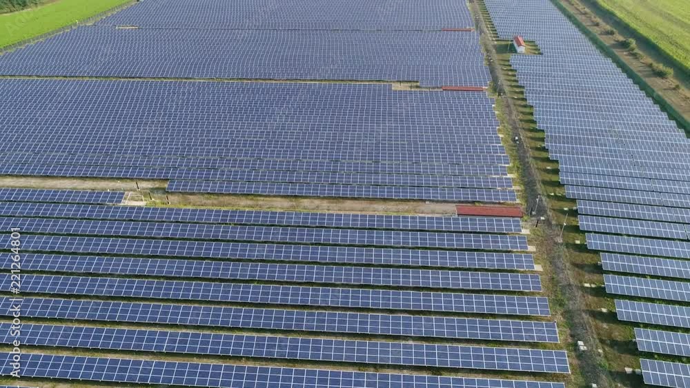 Solar panels, aerial view over photovoltaic system Solar panels, aerial view over photovoltaic system