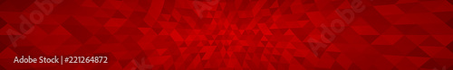 Abstract horizontal banner or background of small triangles in red colors.