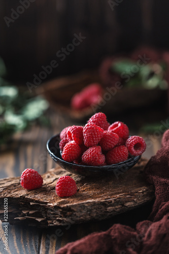 Fresh raspberries background. Fresh raspberry