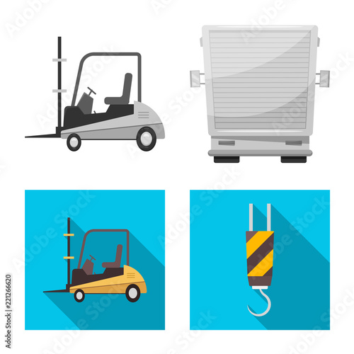 Vector illustration of goods and cargo symbol. Collection of goods and warehouse vector icon for stock.