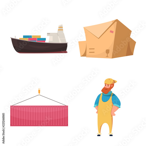 Vector design of goods and cargo logo. Collection of goods and warehouse stock vector illustration.