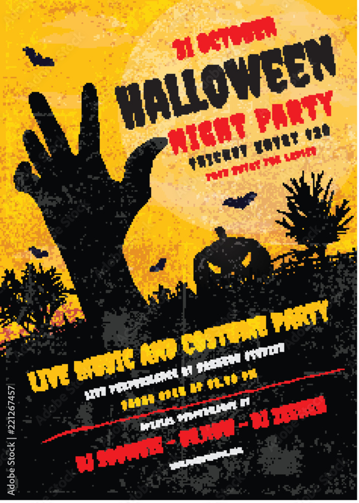 Obraz premium Halloween Party Poster. Flyer Design.