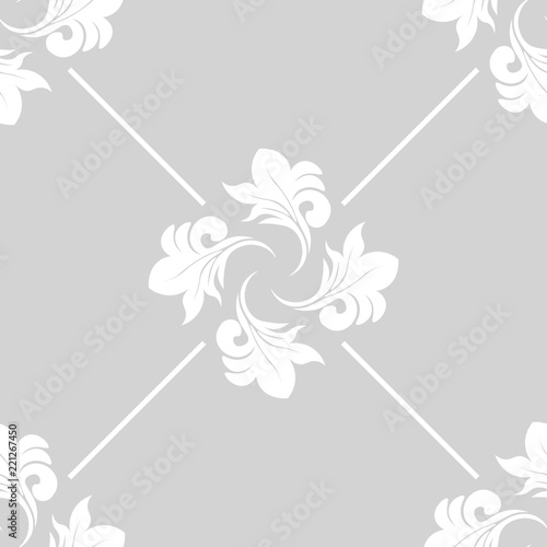 abstract floral seamless pattern with netting and leaves
