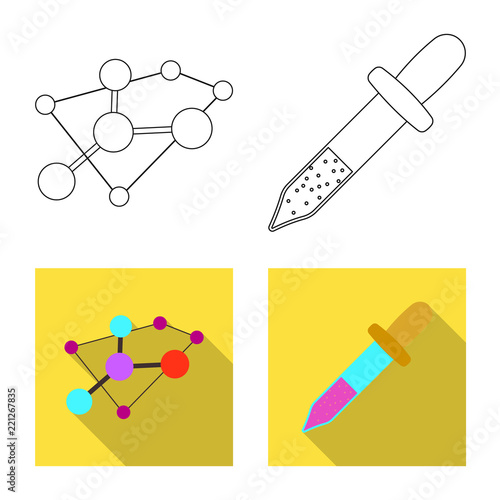 Isolated object of genetic and plant icon. Collection of genetic and biotechnology vector icon for stock.