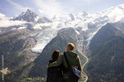 couples watching the stunning view of Mont Blanc