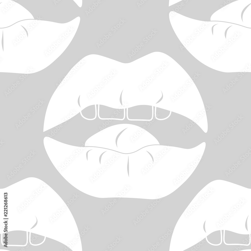 seamless abstract pattern with mouth, female lips, teeth, tongue seamless abstract pattern with mouth, female lips, teeth, tongue