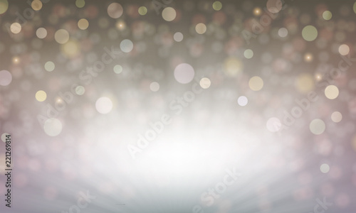 Abstract light background with bright, shiny set of circles and rays of light.