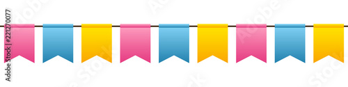 Seamless border with color  flags