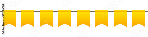 Seamless border with yellow flags