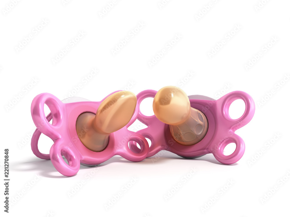 baby anatomical nipple dummy 3D render illustration isolated on white background baby anatomical nipple dummy 3D render illustration isolated on white background