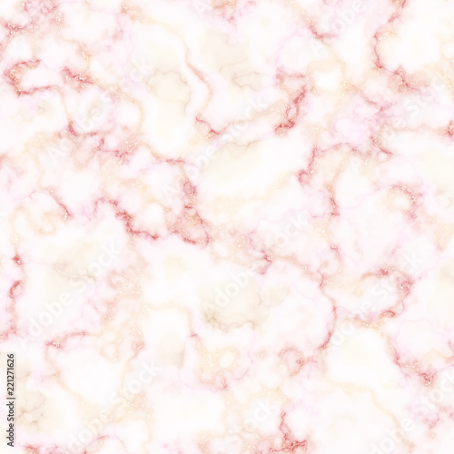 White and pink marble texture with gold. Vector background