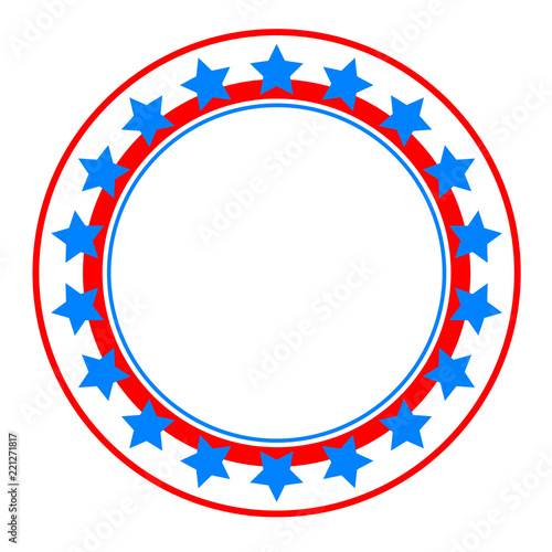 Decorative American abstract flag symbol, border, logo, emblem with empty space for your text.