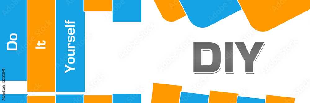 DIY - Do It Yourself Orange Blue Abstract Shapes Horizontal DIY - Do It Yourself Orange Blue Abstract Shapes Horizontal