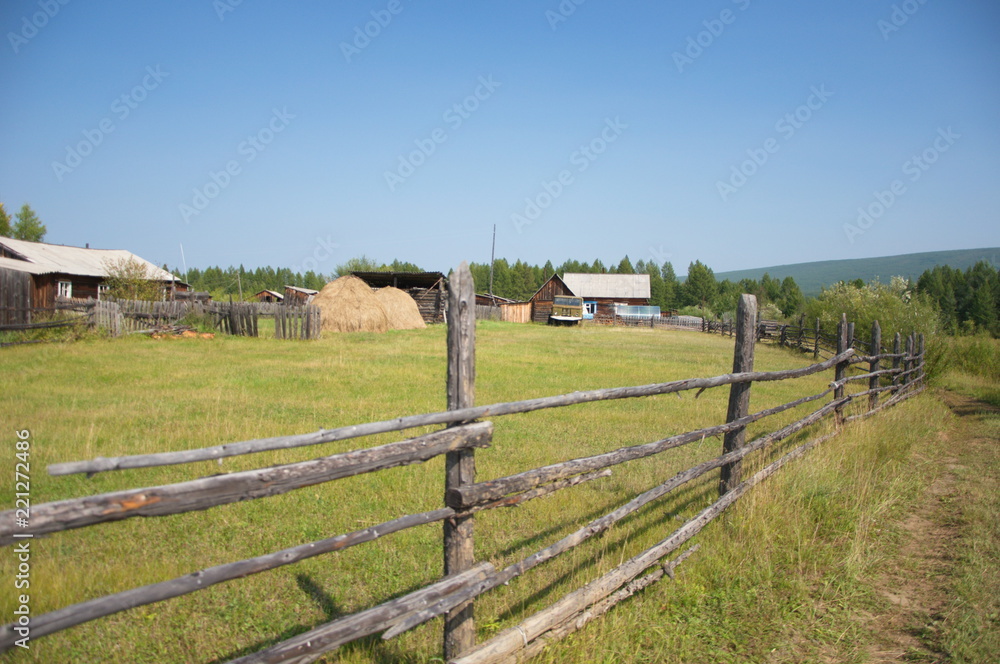Obraz premium Remote russian Siberian village. 