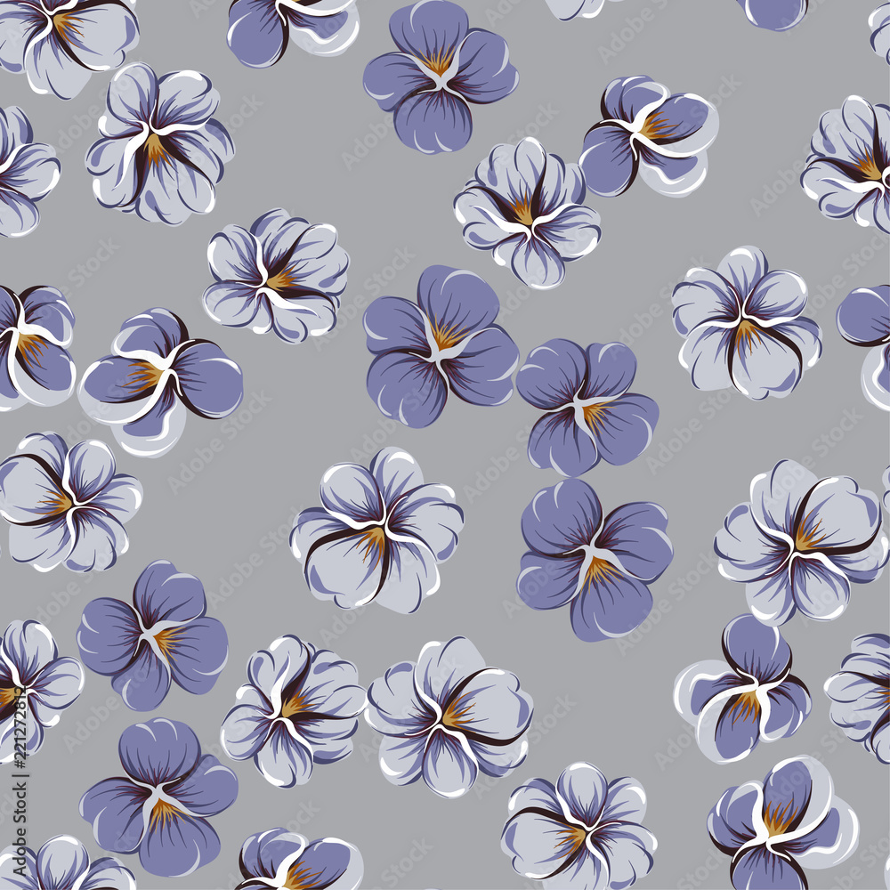 drawing of seamless pattern with viola flowers drawing of seamless pattern with viola flowers