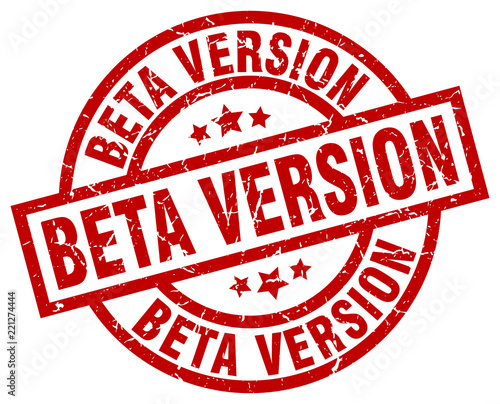 beta version round red grunge stamp