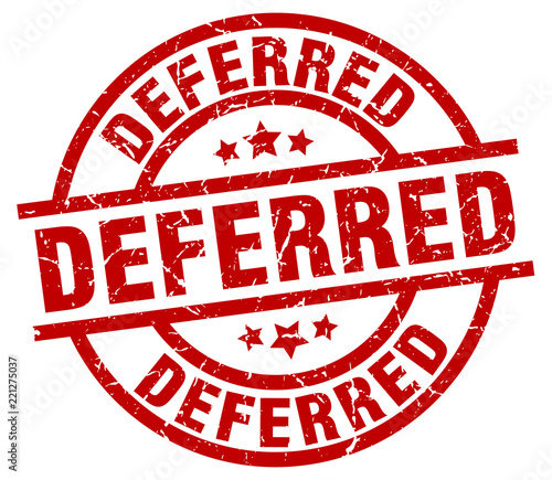 deferred round red grunge stamp