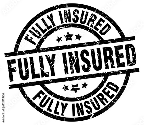 fully insured round grunge black stamp