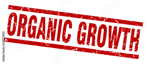 square grunge red organic growth stamp