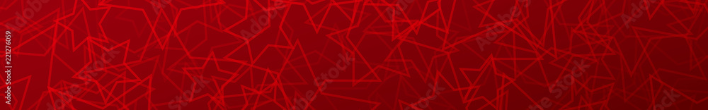 Abstract horizontal banner of randomly arranged contours of stars on red background Abstract horizontal banner of randomly arranged contours of stars on red background